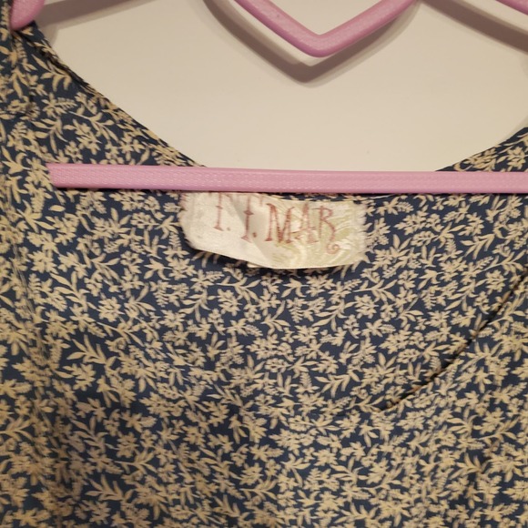 Vintage 90s Grunge T.T. Mar Rayon Smock Dress - Picture 3 of 5